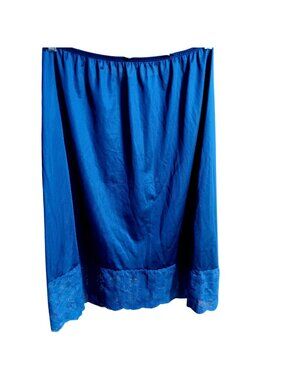 True Vintage Large Maxi Half Slip JC Penney Karessa Large Blue Nylon Lace Trim